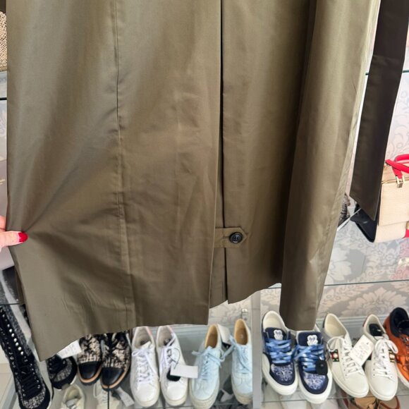 Anne Fontaine Olive Trench Coat - Size 38 - Picture 4 of 7